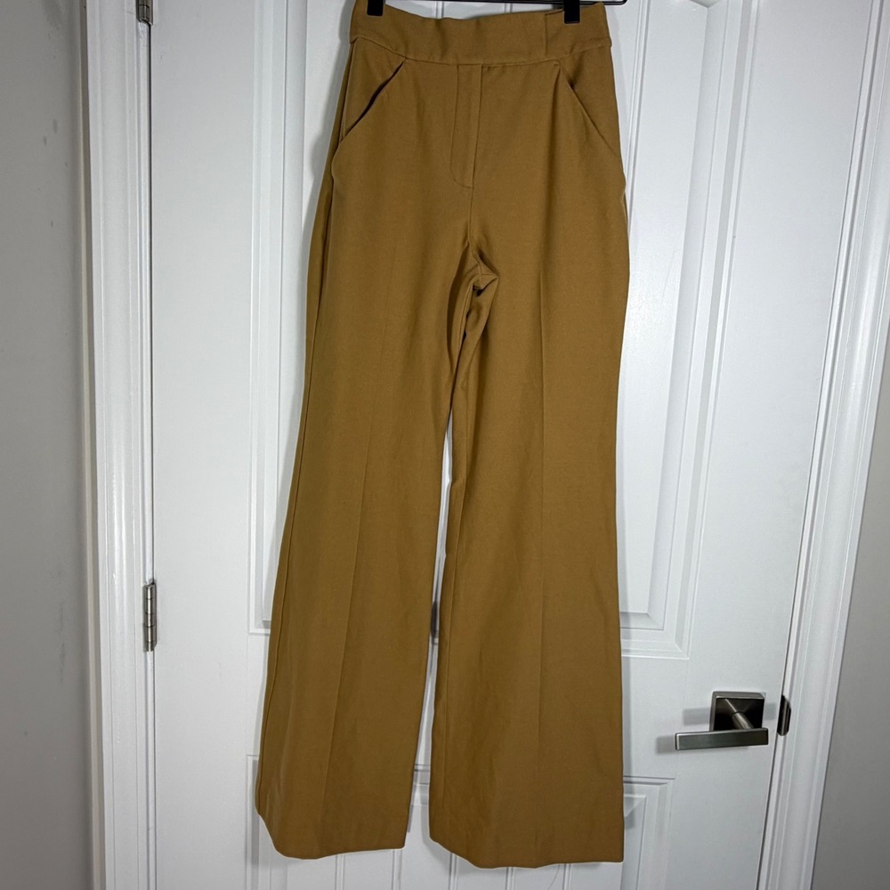 Express Flare Trouser Super High Rise Camel Tan Pants Size 0R